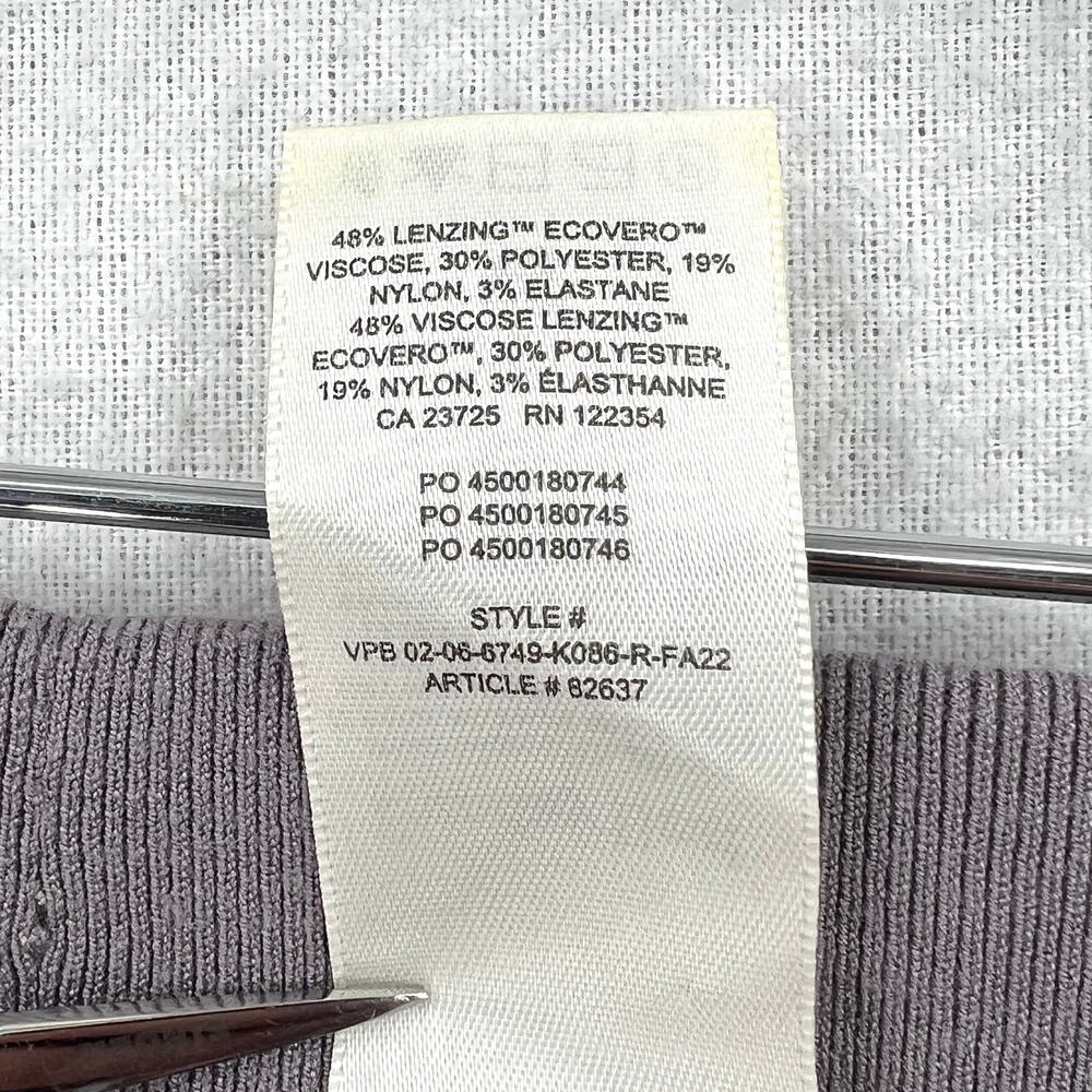 ARITZIA SUNDAY BEST Posie Pant Medium Purple Gray Pull on Stretch Knit Flare - Picture 9 of 16